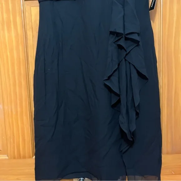 Donna Morgan Black Silk Dress Size 12 NWT - Picture 4 of 9